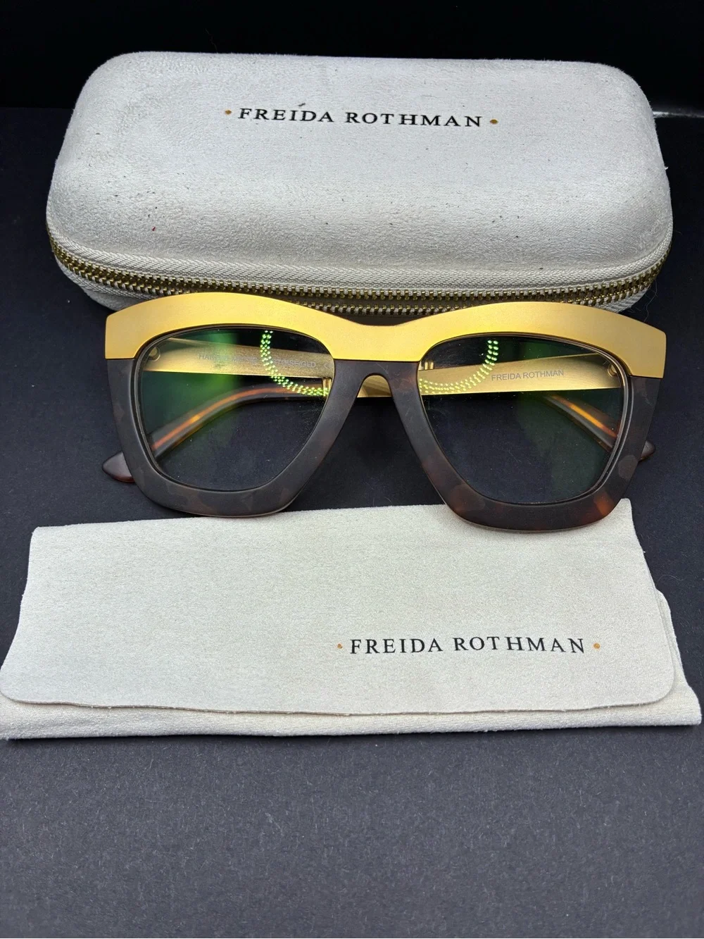 Freida Rothman Women's Gold and Tortoiseshell Fashion Glasses